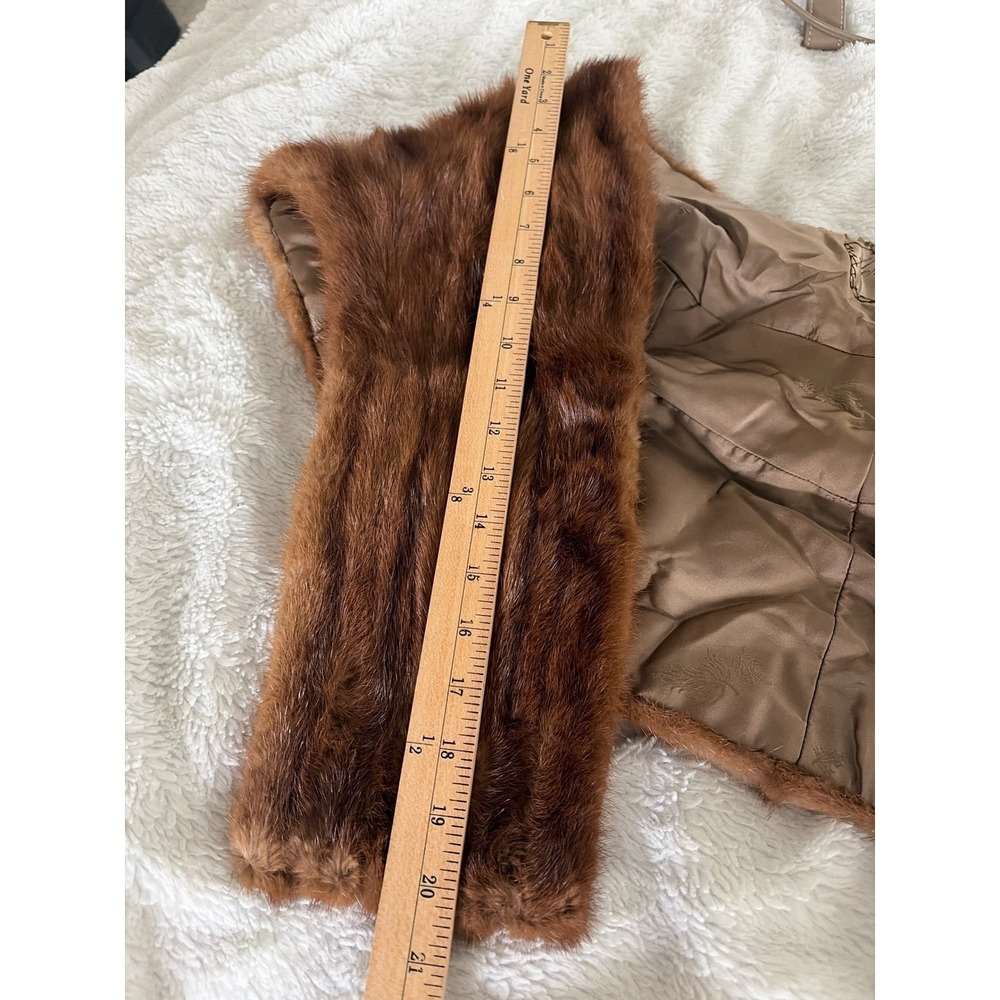 Hertzberg Furs Vintage Brown Mink Fur Stole Wrap Shrug Capelet Mahogany - Picture 6 of 10